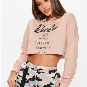 Missguided x Barbie cropped hoodie